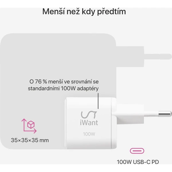 iWant UltraBoost Micro AVS GaN 100W nabíjačka biela - Nabíjačky - Obrázok d_dc322c3973b24a95a103e891c4cb6dd9
