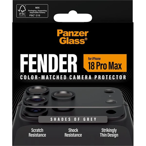 PanzerGlass FENDER hliníková ochrana fotoaparátu iPhone 18 Pro Max Shades of Grey - Ochranné fólie a sklo - Obrázok d_dcbced12c5934a149e256dd419177283