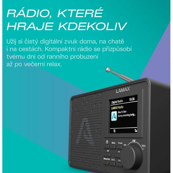 LAMAX RadioVox1 DAB rádio čierne - Rádiomagnetofóny - Obrázok d_de0a06282a124448a3ad9bd4f78e445a