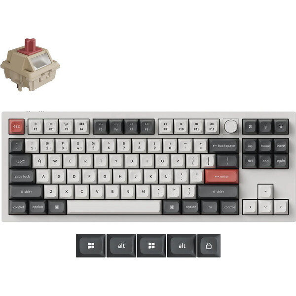 E-shop Keychron Q3 Ultra 8K Keychron Silk POM Red bezdrôtová herná klávesnica (US) biela