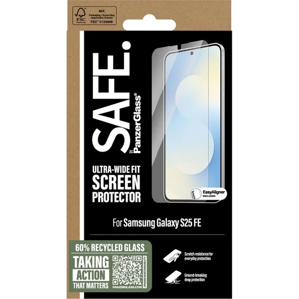 PanzerGlass® SAFE Ultra-Wide Fit sklo Samsung Galaxy S25 FE s inštalačným rámikom - Ochranné fólie a sklo - Obrázok d_df9936e2203d4b7bb458a13e57e3e340