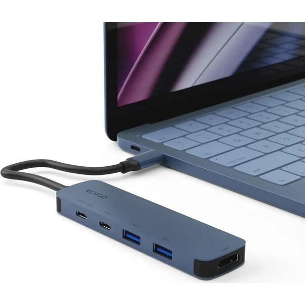 Epico UltraHub 5in1 Slim Alu USB-C Hub EH15 | 100W USB-C PD | 2× USB-A, 2× USB-C, 1× HDMI | Sladené - USB huby - Obrázok d_dfed6fbd5f0346539a8fbbe1b669c141
