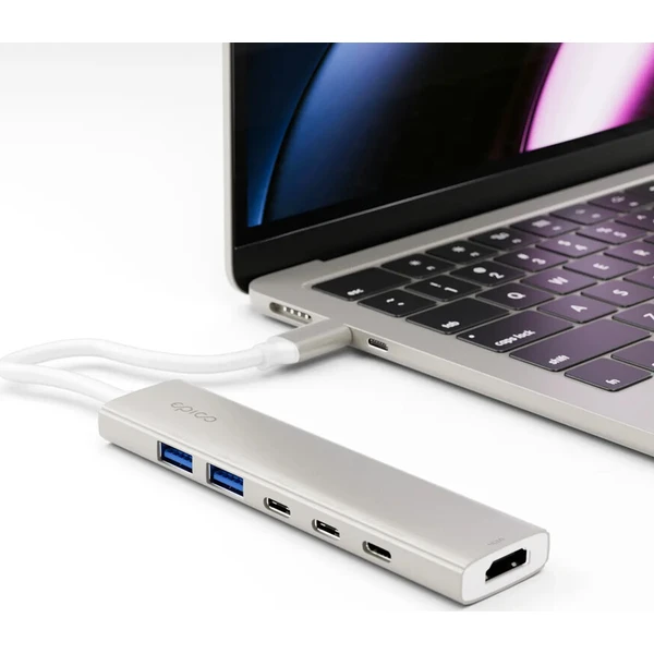 Epico UltraHub 6in1 Slim Alu USB-C Hub EH20 | 100W USB-C PD, 2× USB-A, 3× USB-C, HDMI | hviezdne bie - USB huby - Obrázok d_e20c9e89d3734d4ea57785d8e18d6dce