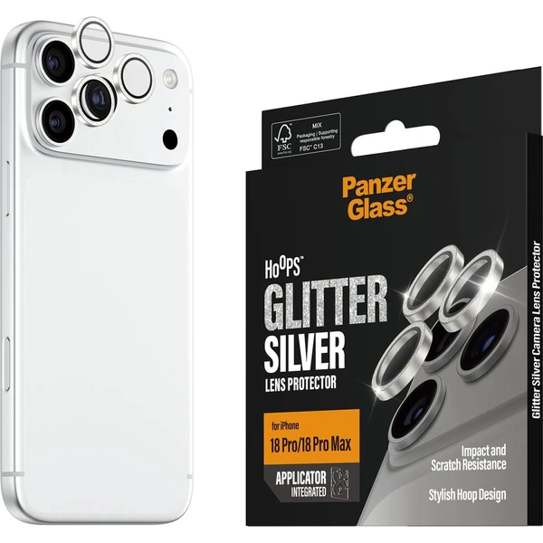 PanzerGlass Hoops ochranné kroužky Apple iPhone 18 Pro/Pro Max třpytivě stříbrné - Ochranné fólie a sklo - Hlavný obrázok