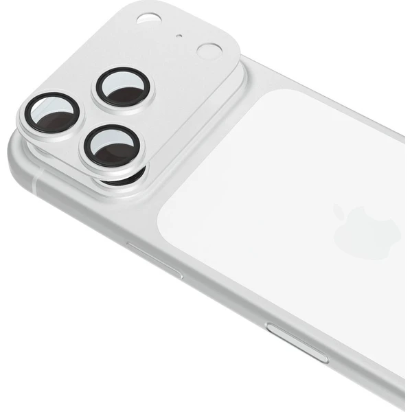 iWant Aluminium AntiReflective Lens & Island hliníkový rámeček pro iPhone 18 Pro stříbrný - Ochranné fólie a sklo - Hlavný obrázok