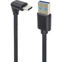 PremiumCord USB-A/USB-C napájací kábel so zahnutým konektorom 2m čierny - Káble a redukcie