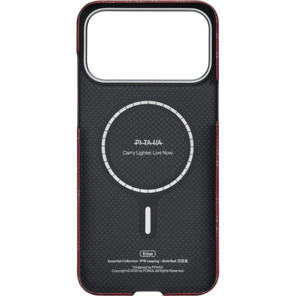 Pitaka Ultra-Slim Case MagSafe kryt iPhone 17 Pro Max Monogram-Gold/Red - Puzdra - Obrázok d_e65c5077e39348b0b692d294dc249f47