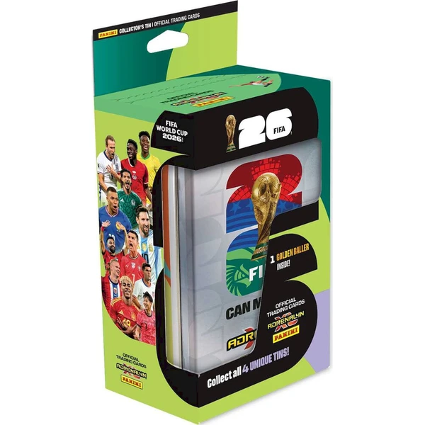 Panini FIFA World Cup 2026 Adrenalyn - Plechová krabička (Classic) - Futbalové karty - Obrázok d_e6b11697d2334eae92adba0d933d3453