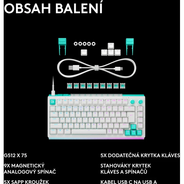 Logitech G512 X 75% herná klávesnica Tactile US INTL biela - Klávesnice - Obrázok d_e74a131bce3d41cc9800440bbccfb320