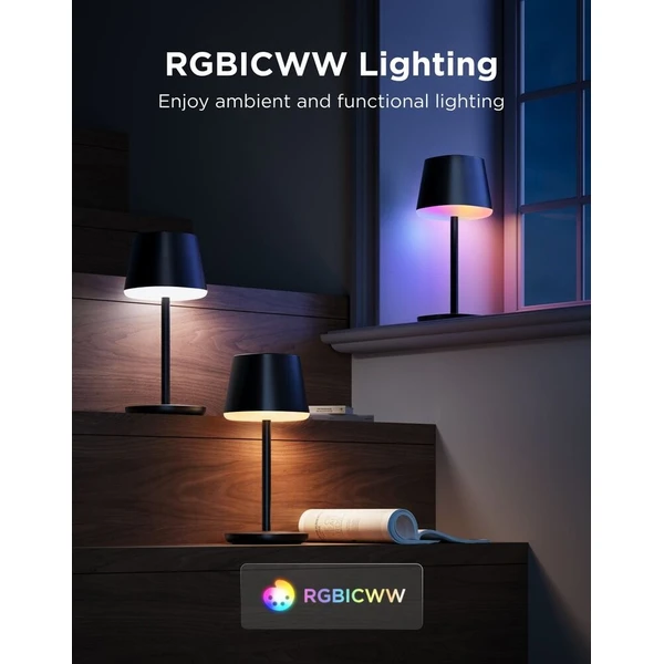 Govee Table Lamp Classic S RGBICWW stolní lampa, Matter černá - Chytré lampičky - Obrázok d_e974df805e7a4c43b6b5aa95b3856cbb