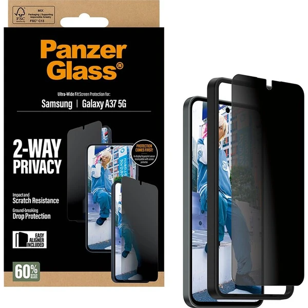 PanzerGlass® Privacy sklo s inštalačným rámčekom Samsung Galaxy A37 - Ochranné fólie a sklo - Obrázok d_e984636cec824c8eba12f0343beb212b
