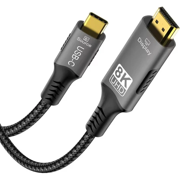 PremiumCord USB-C/HDMI 2.1 kábel 8K 2m strieborný - Káble a redukcie - Obrázok d_eb2ee847032a4cca98967ae7d09390ad