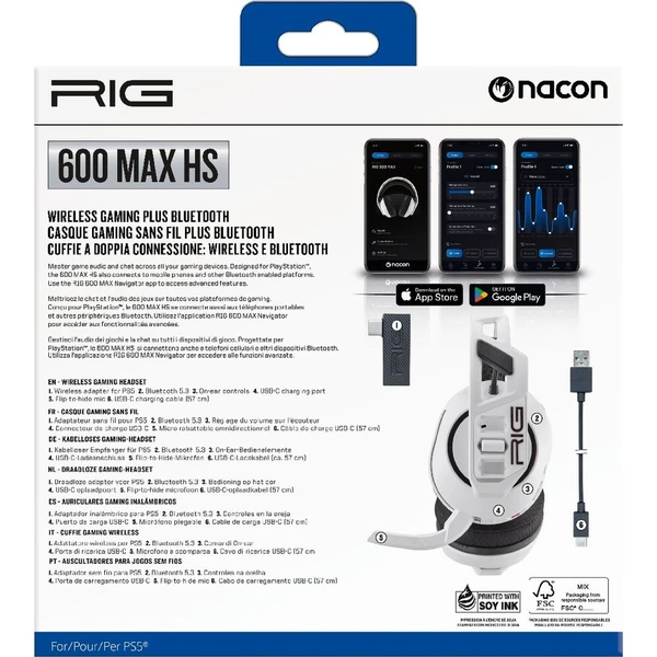 Nacon RIG 600 MAX HS bezdrôtové herné slúchadlá biele - Slúchadlá - Obrázok d_ec8cb9152b564a8684023435a594c7ad