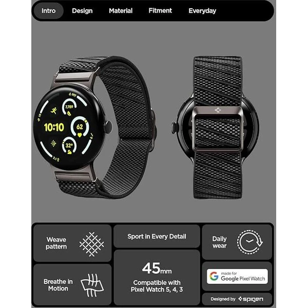 Spigen Lite Fit remienok Google Pixel Watch 5/4/3 45mm black - Remienky - Obrázok d_eec66babffb44236aaf78e944705b824