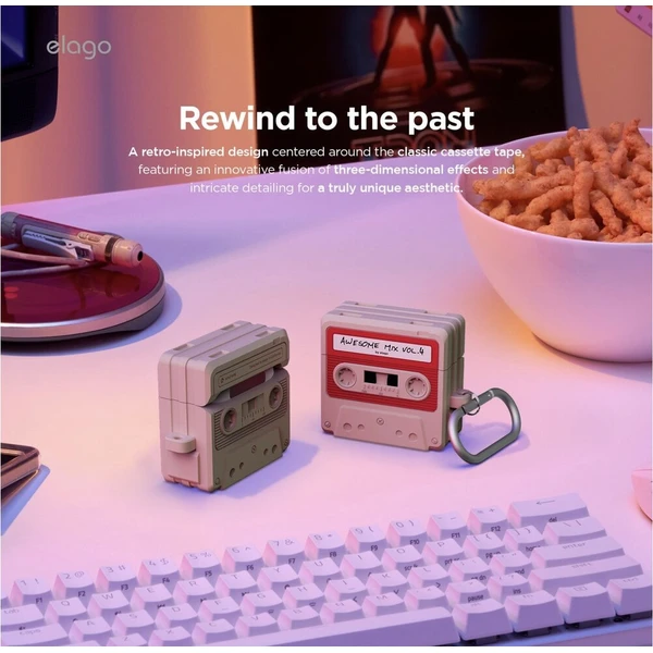 ELAGO Cassette TAPE púzdro Airpods 4 béžové - Puzdra - Obrázok d_ef86a96120af43e080f7e384cb32f932