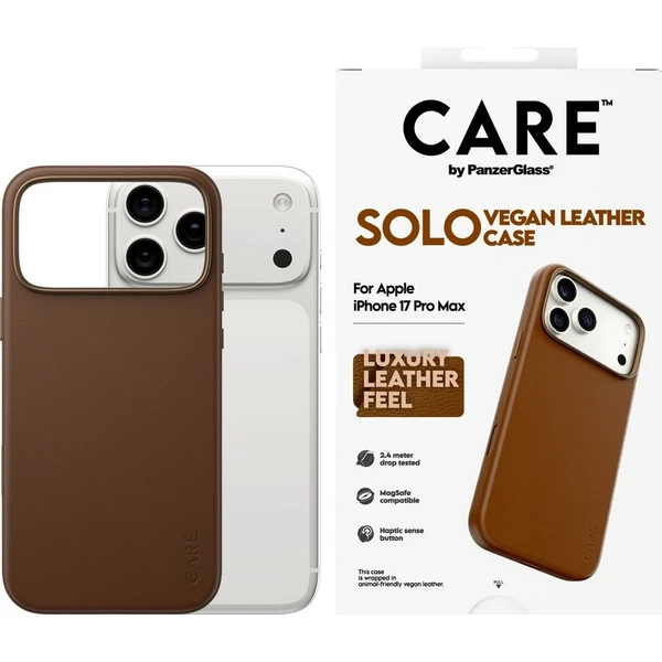 PanzerGlass® CARE SOLO MagSafe kryt z vegánskej kože iPhone 17 Pro Max hnedý - Puzdra - Obrázok d_efeae7acf5974e1c8910e5d929cf1f2f