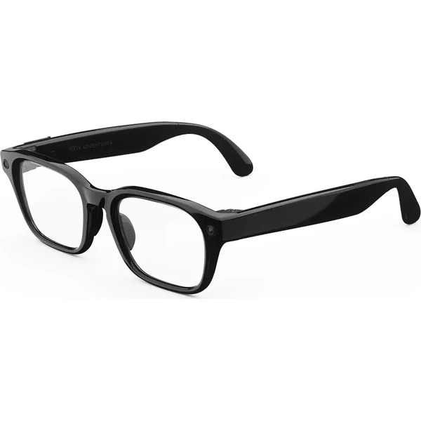 Meta Glasses Adventurer – Klasický čierny rám, priehľadné šošovky, štandardný a nastaviteľný mostík - AR okuliare - Hlavný obrázok
