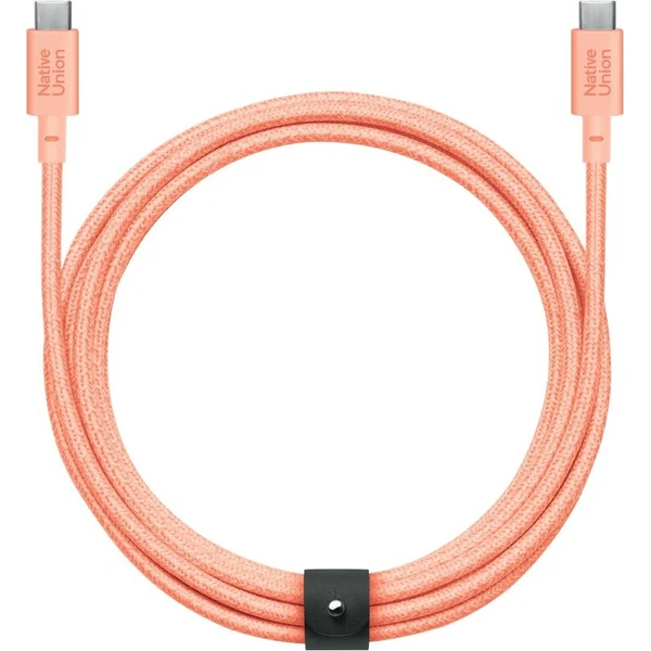 Native Union Belt Cable XL USB-C/USB-C kábel 3m, 100W meruňkový - Káble a redukcie - Hlavný obrázok