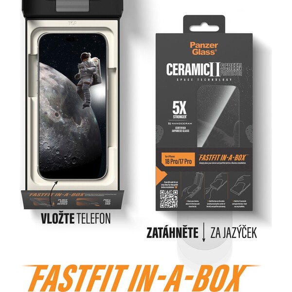 PanzerGlass Ceramic II sklo Apple iPhone 18 Pro/17 Pro s bezprašným instalačním boxem - Ochranné fólie a sklo - Obrázok d_f5d20b92543248c8af098f88419fa6ba