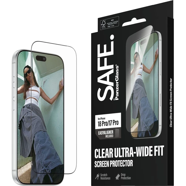 PanzerGlass SAFE sklo Apple iPhone 18 Pro/17 Pro s instalačním rámečkem - Ochranné fólie a sklo - Hlavný obrázok