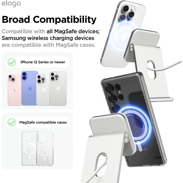 ELAGO Wireless Charging Aluminium Stand Qi2/MagSafe nabíjací stojan 15W čierny - Nabíjačky - Obrázok d_fa792ae50b7a402d8a59058d6e20e9a1