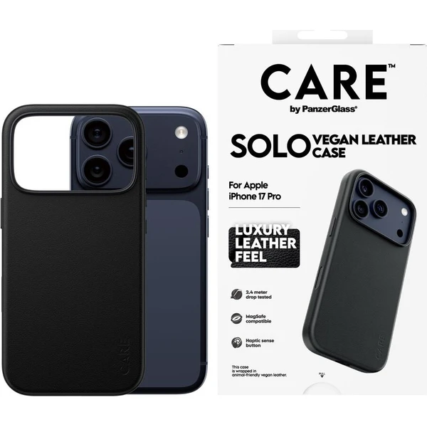 PanzerGlass® CARE SOLO MagSafe kryt z vegánskej kože iPhone 17 Pro čierny - Puzdra - Obrázok d_fae0aa6f97f7497e9285c1350dba7d09