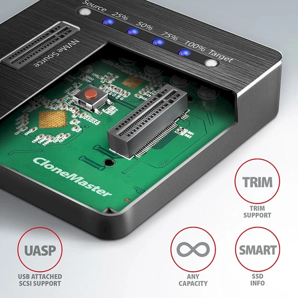 AXAGON Dokovacia stanica pre 2x M.2 NVMe - USB-C 3.2 Gen 2 - Externé boxy - Obrázok d_fb38ba51dbbf4b37a475fda9ca731397