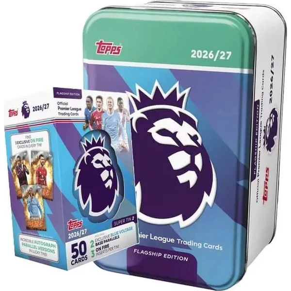 Topps Premier League 2027 - Super Tin (s táckem) - Futbalové karty - Obrázok d_fea2df1808bf40038b11bb4af319214a