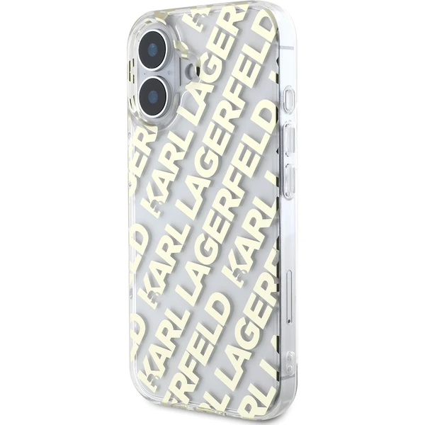 Karl Lagerfeld IML Electroplated Repeated Logo kryt pre iPhone 16 zlatý - Puzdra - Obrázok da15e8d99cda46b8ba70cc9cdd68ea36
