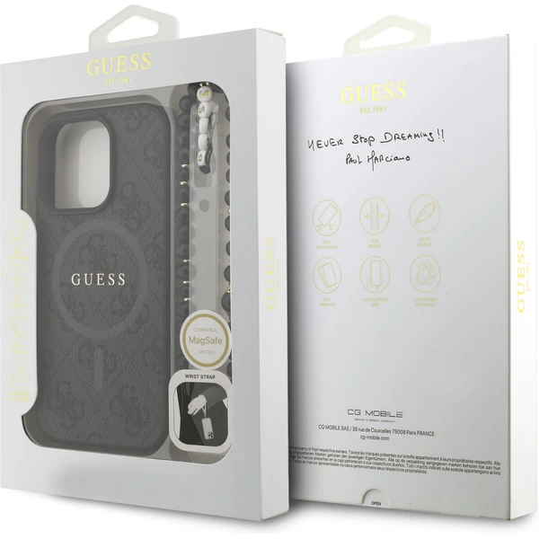 Guess PU Leather 4G Colored Ring Strap MagSafe kryt iPhone 16 Pre čierny - Puzdra - Obrázok da680c8c6eb14aa2aad7869015dc5230