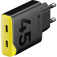 Taktický Minimi GaN 45W nabíjací adaptér (2xUSB-C) čierny - Nabíjačky