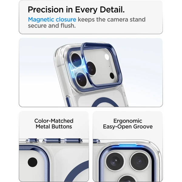 Spigen Ultra Hybrid Optik S MagSafe kryt iPhone 18 Pro Max/17 Pro Max clear deep blue - Puzdra - Obrázok da8beb37dbd04493800141c6c110a0e5