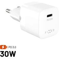 FIXED Mini GaN nabíjačka s USB-C a PD, 30W, biela - Nabíjačky