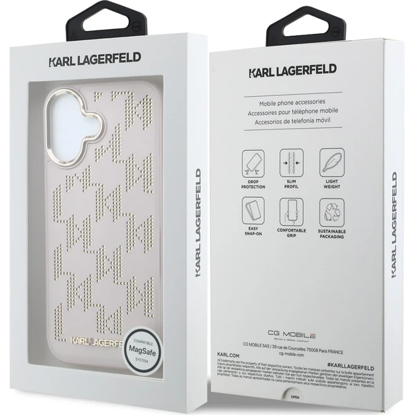 Karl Lagerfeld PU Perforated Monogram MagSafe Zadný Kryt pre iPhone 17 Pink - Puzdra - Obrázok daaa5f8491c348d8a42e7f7a47b19f7c