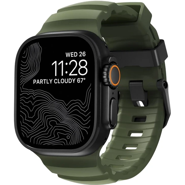 Nomad Rocky Point Band remienok Apple Watch 49/45/44/42mm čierny/tmavo zelený - Remienky - Hlavný obrázok