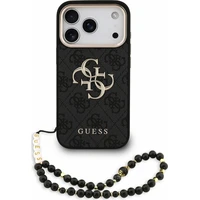 Guess PU 4G Metal Logo Strap kryt iPhone 18 Pro čierny - Puzdra