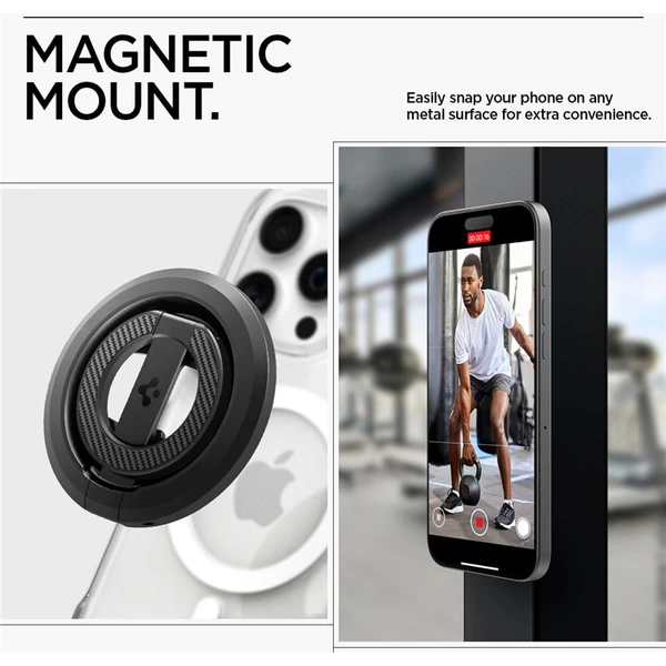 Spigen O-Mag Magnetic Phone Holder MagSafe stojan čierny - Stojany - Obrázok db023a7c4fd94d059f1569c6f1afac8b