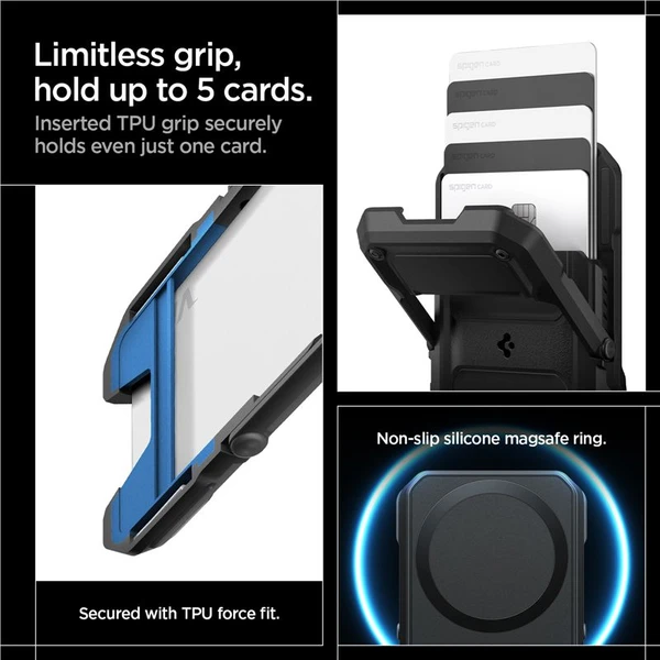 Spigen Tough Armor Pro Wallet MagSafe peňaženka pre 5 kariet čierna - Peňaženky - Obrázok db0b6ca3f182490381faa4f0e2ba1ee1