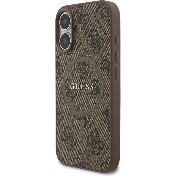 Guess PU Leather 4G Colored Ring MagSafe Zadný Kryt pre iPhone 17 hnedý - Puzdra - Obrázok db0d11cbf4ae48fdac460ed31b60ea64