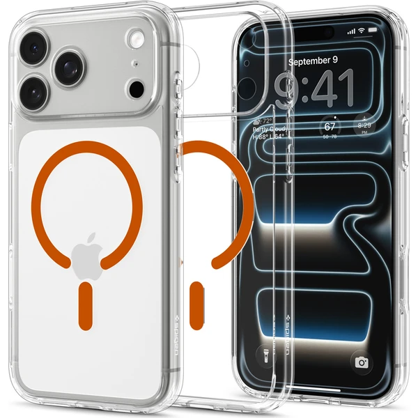 Spigen Ultra Hybrid MagSafe kryt iPhone 18 Pro/17 Pro clear orange - Puzdra - Obrázok db61e1274f3348318c0d2c0eb7a57662