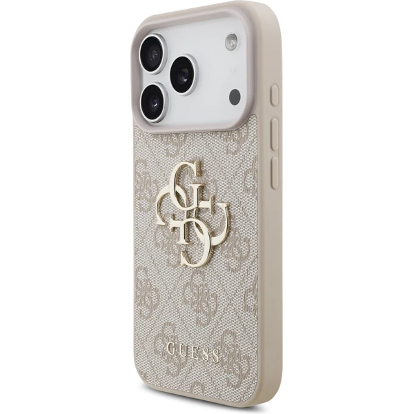 Guess PU 4G Metal Logo Strap kryt iPhone 17 Pro ružový - Puzdra - Obrázok db7d174a6a574f55a3b1d61fe63d60ab