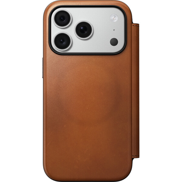 Nomad Modern Leather Folio (Horween) MagSafe kožené puzdro iPhone 17 Pro/18 Pro Saddle - Puzdra - Obrázok db869fc26def49d2abf99451fef548cf
