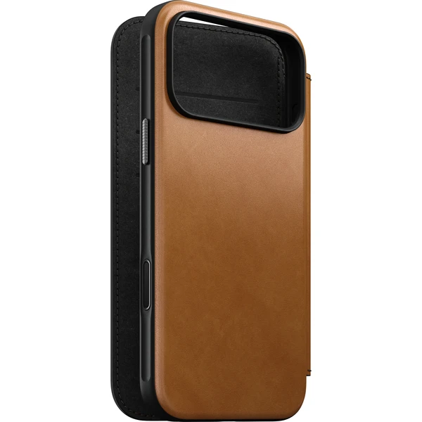 Nomad Modern Leather Folio MagSafe kožené puzdro iPhone 17 Pro Max/18 Pro Max English Tan - Puzdra - Obrázok dbb8f3f4010f4f95a8240be279118e4d