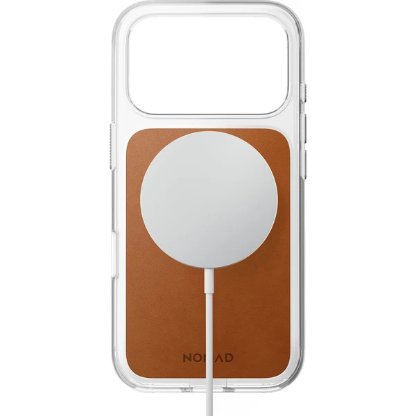 Nomad Clear Leather (Horween) MagSafe kryt iPhone 18 Pro Saddle - Puzdra - Obrázok dbdbc28cdebc4c70ad054394c2622afe