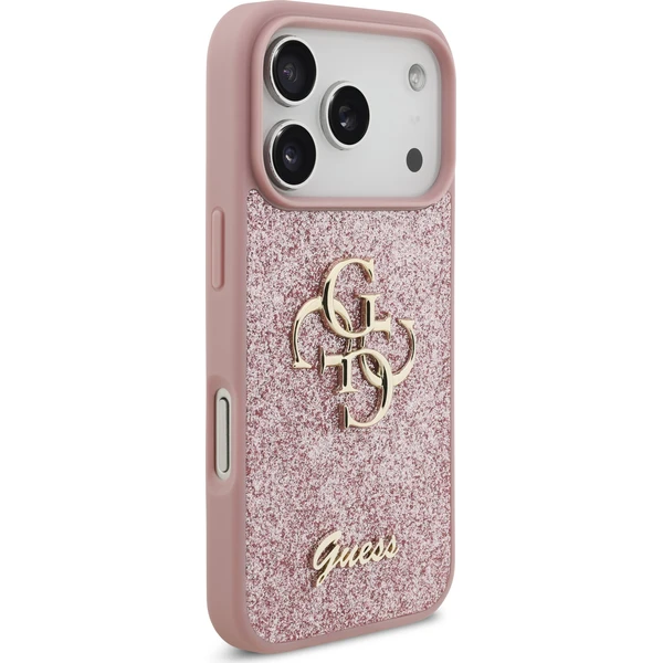 Guess PU Fixed Glitter 4G Metal Logo Zadný Kryt pre iPhone 18 Pro Pink - Puzdra - Obrázok dbdeb40f222748d494c4ce292cd031bb