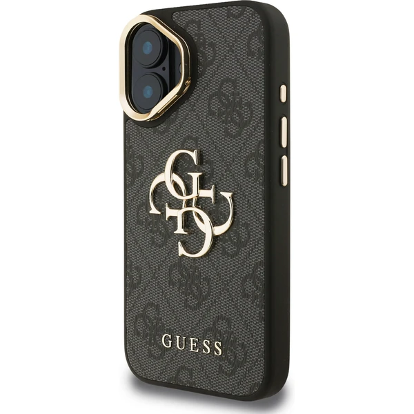 Guess PU 4G Metal Logo Stand Camera Frame kryt iPhone 16 čierny - Puzdra - Obrázok dbfd8e3387494bd18731dbb91b063e43