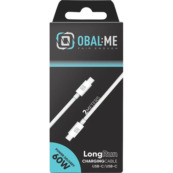 OBAL:ME LongRun USB-C/USB-C kábel 60W 2m biely - Káble a redukcie - Obrázok dc04193ec4db411694daf87bf6e156c0