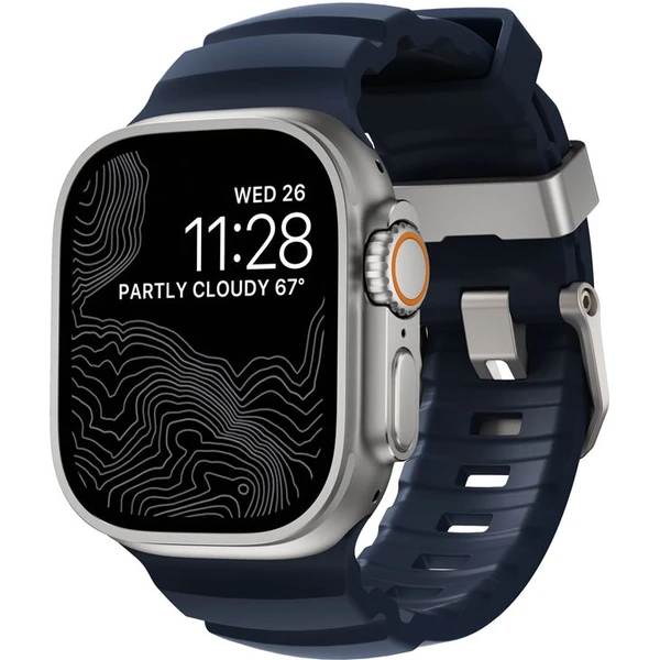 Nomad Rocky Point Band remienok Apple Watch 49/45/44/42mm strieborný/modrý - Remienky - Hlavný obrázok