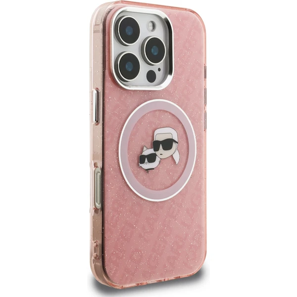 Karl Lagerfeld IML K&CH Heads Repeated Logo MagSafe kryt iPhone 16 Pre ružový - Puzdra - Obrázok dc346bdba93b4736982a9bc44753a032