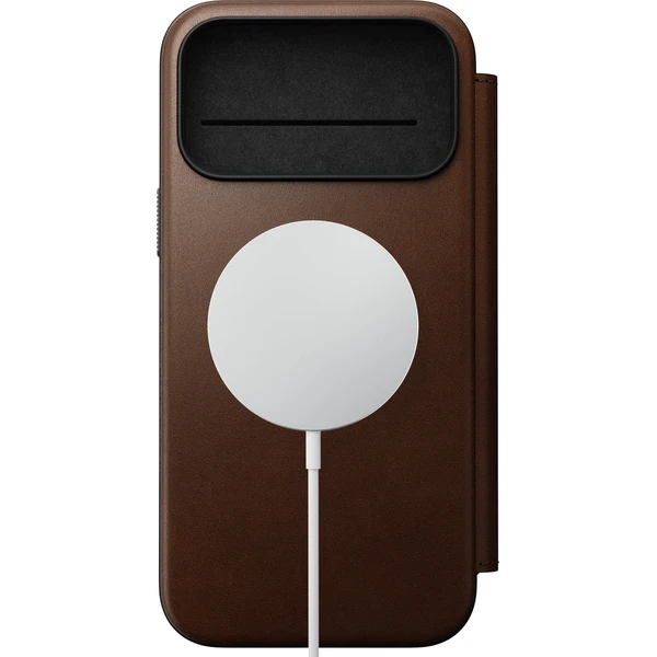 Nomad Modern Leather Folio MagSafe kožené puzdro iPhone 18 Pro Max Brown - Puzdra - Obrázok dc48b6c57e774312ac1ce2c161a5e118